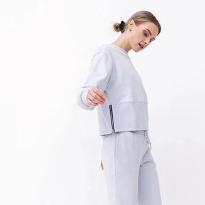 DKNY Sport Side-Zip Cropped Crewneck Sweatshirt